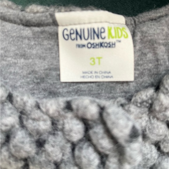 Oshkosh Genuine Kids Gray Textured Wool Cardigan - Picture 5 of 6